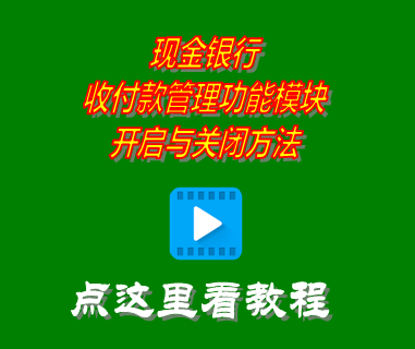 現(xiàn)金銀行收付款管理功能模塊開(kāi)啟與關(guān)閉方法_erp